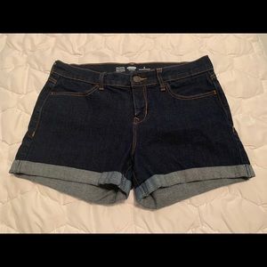 Old Navy Cuffed Dark Wash Jean Shorts